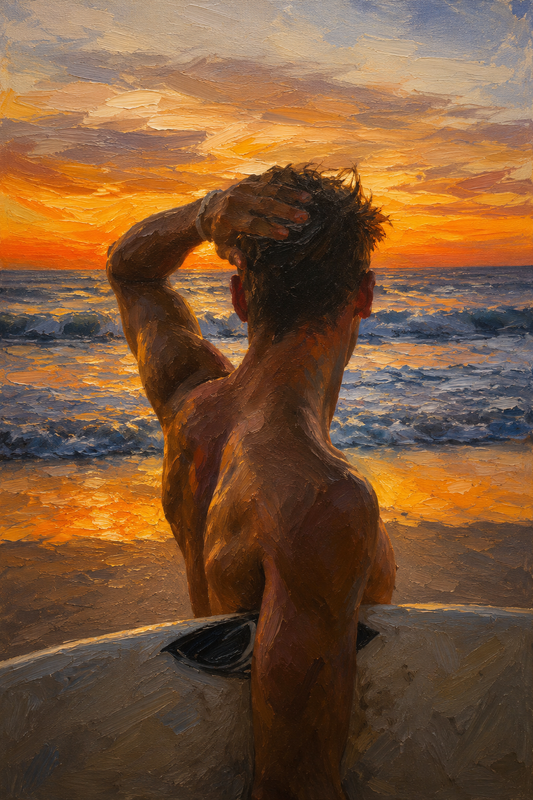 peinture huile sur toile faite sur commande - PORTRAIT SURF