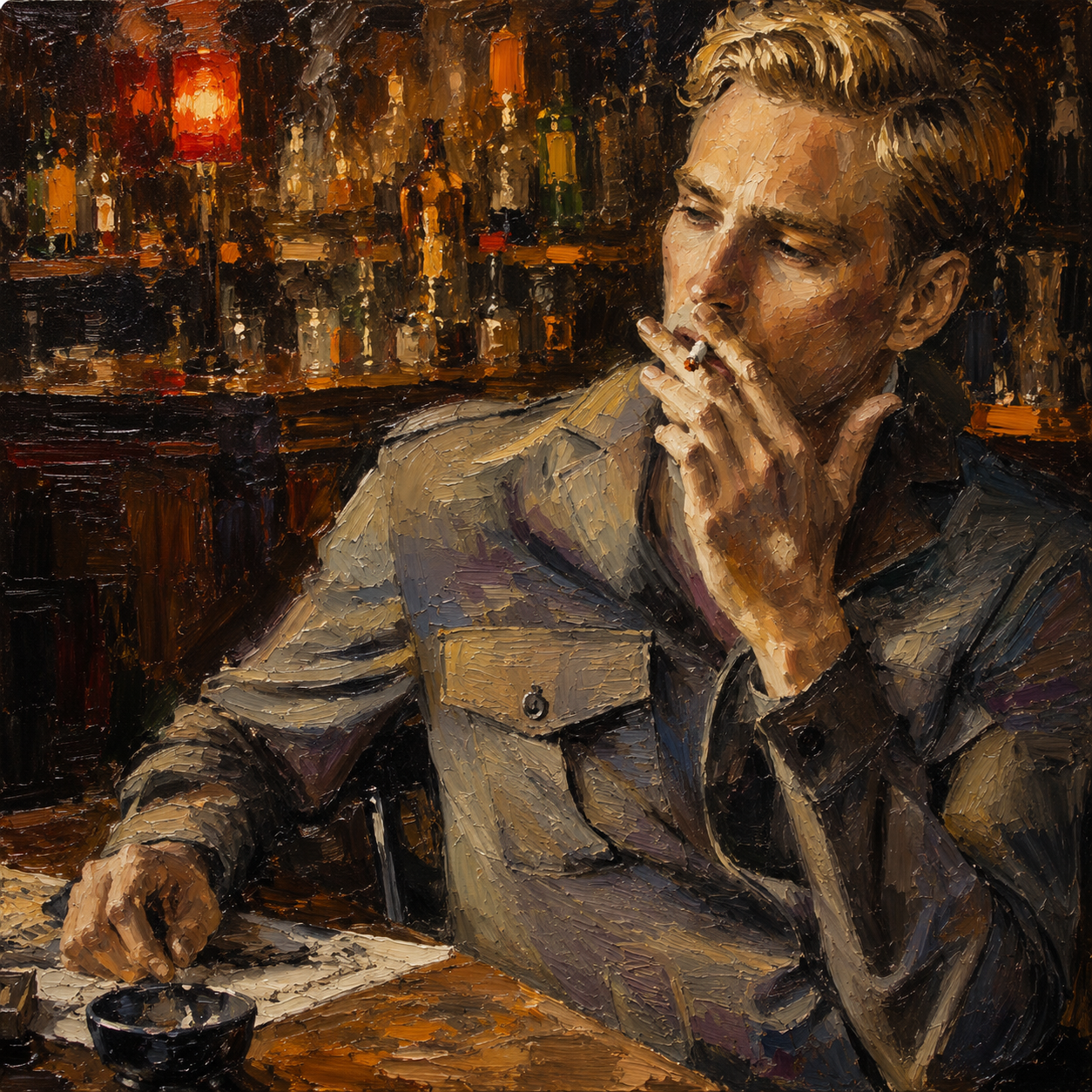 peinture huile sur toile faite sur commande - PORTRAIT BOGOSSE AUTRE TEMPS