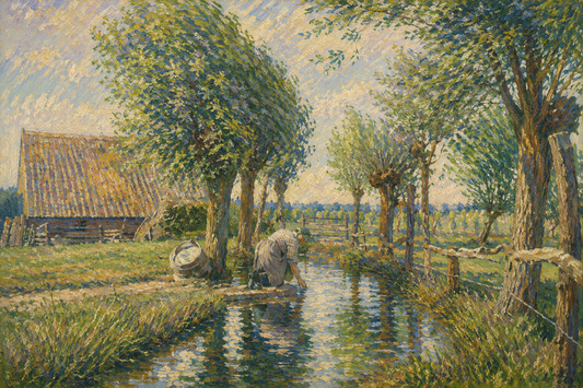 peinture huile sur toile faite sur commande - scène AUTRE TEMPS