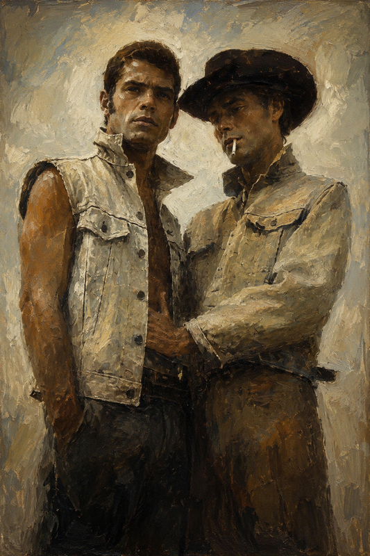 peinture huile sur toile faite sur commande - PORTRAIT JEUNE HOMMES queer