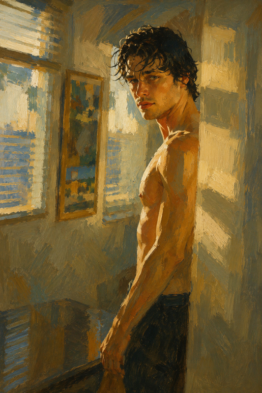 peinture huile sur toile faite sur commande - HOMME TORSE NU