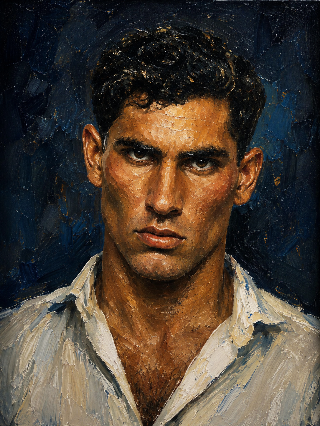 peinture huile sur toile faite sur commande - PORTRAIT AUTRE MONDE