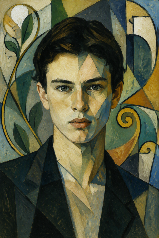peinture huile sur toile faite sur commande - PORTRAIT JEUNE HOMME