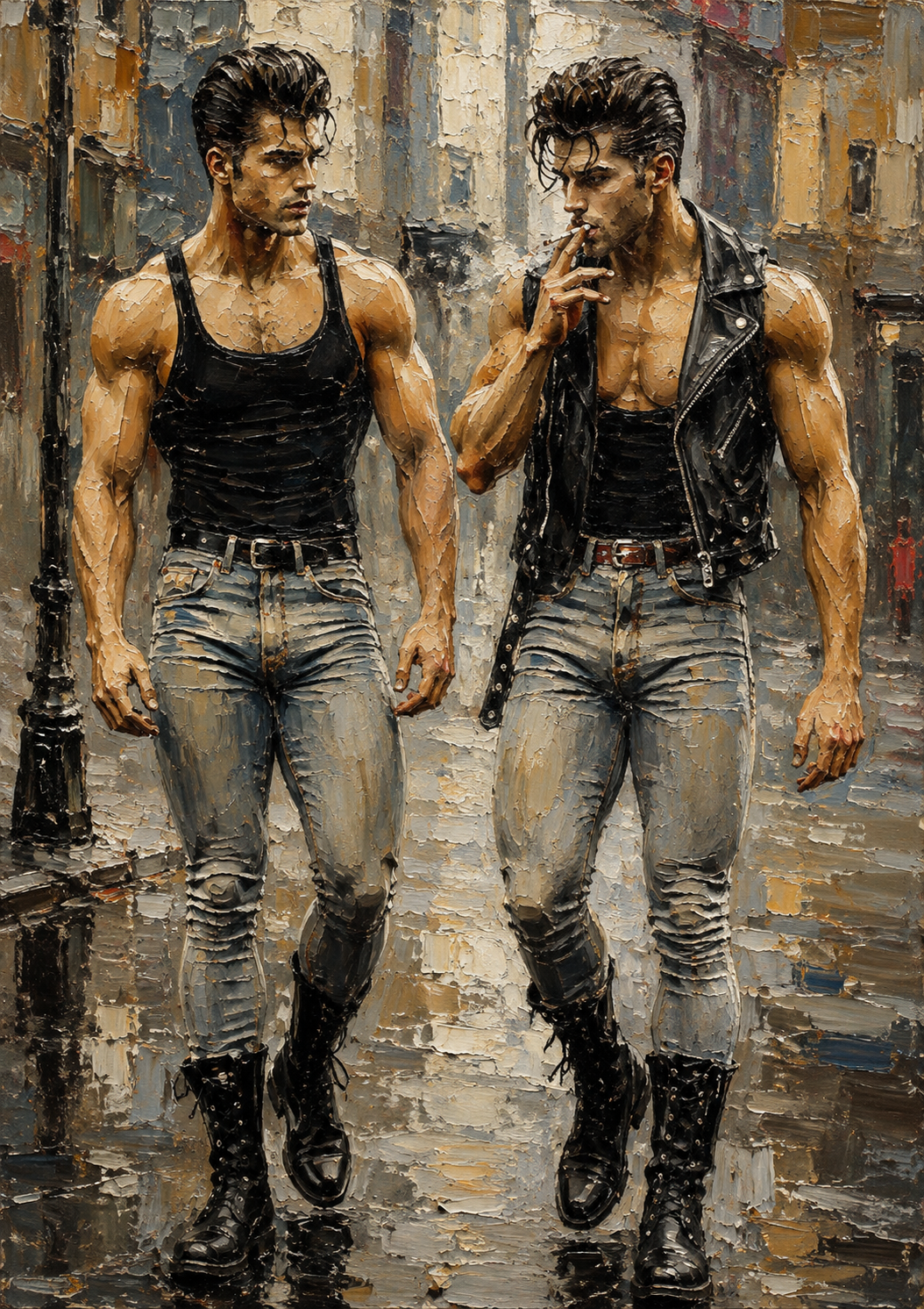peinture huile sur toile faite sur commande - PORTRAIT BAD BOYS