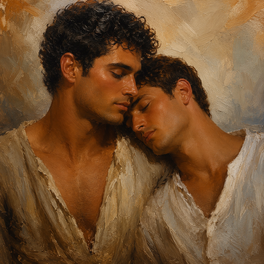peinture huile sur toile faite sur commande - PORTRAIT GAY LOVERS