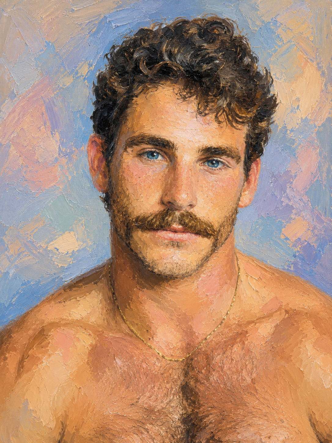 peinture huile sur toile faite sur commande - PORTRAIT BOGOSSE AUTRE TEMPS GAY