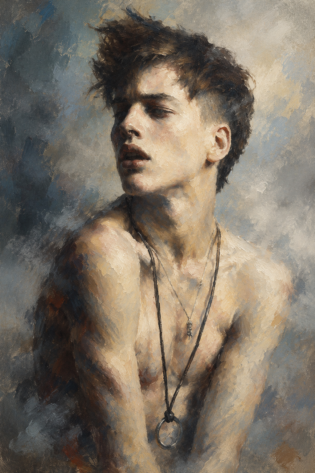 peinture huile sur toile faite sur commande - PORTRAIT BOGOSSE INCONNU