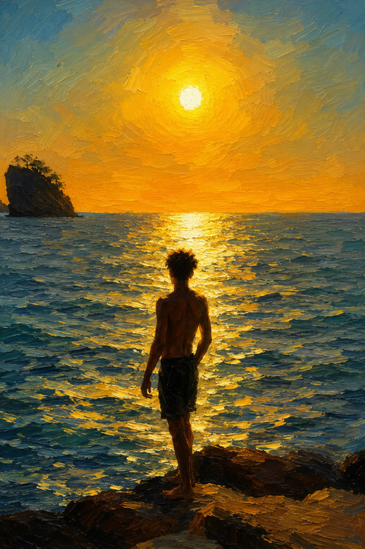 peinture huile sur toile faite sur commande - PORTRAIT SOLEIL