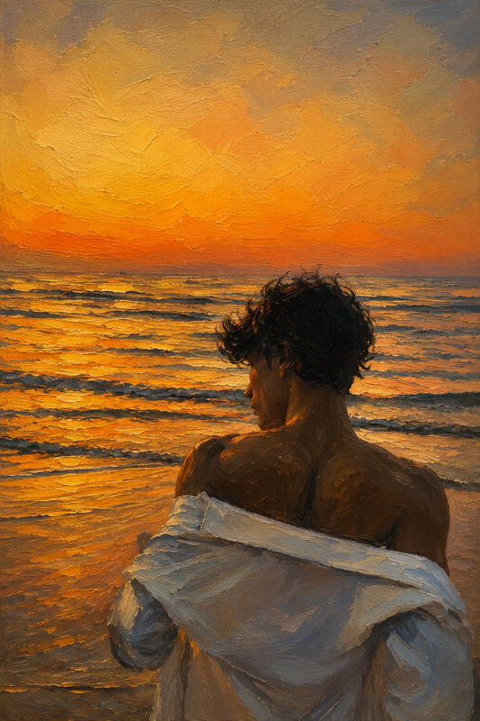 peinture huile sur toile faite sur commande - PORTRAIT PLAGE