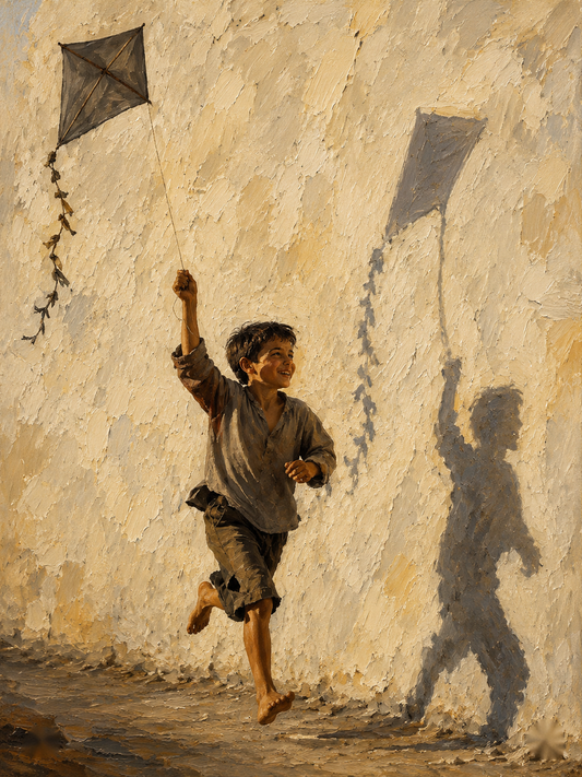 peinture huile sur toile faite sur commande - PORTRAIT JEUX ENFANT AUTRE TEMPS SAHARA