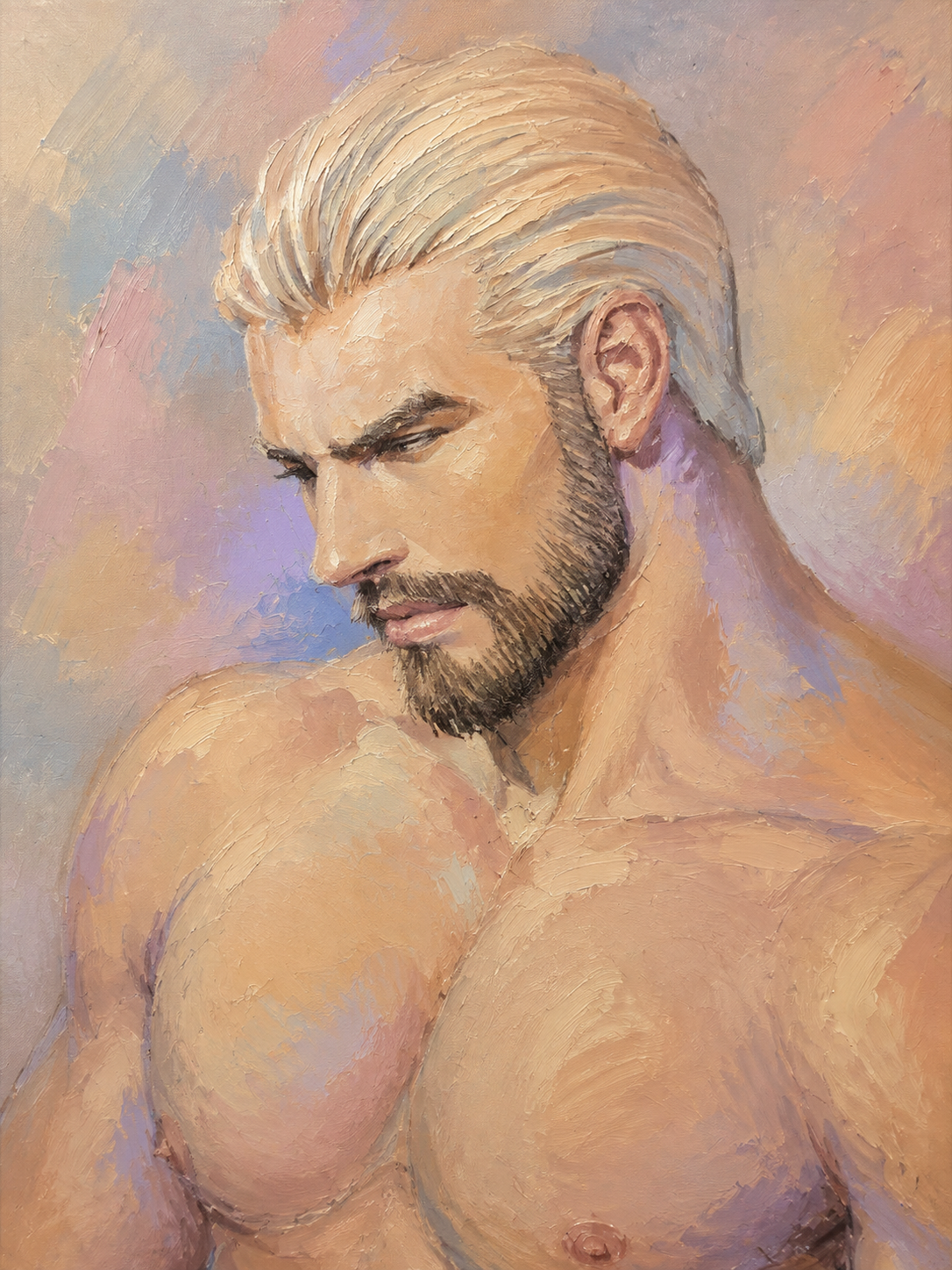 peinture huile sur toile faite sur commande - PORTRAIT BOGOSSE AUTRE TEMPS GAY