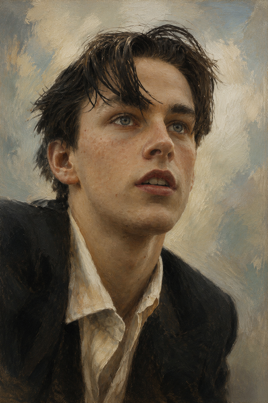 peinture huile sur toile faite sur commande - PORTRAIT JEUNE HOMME