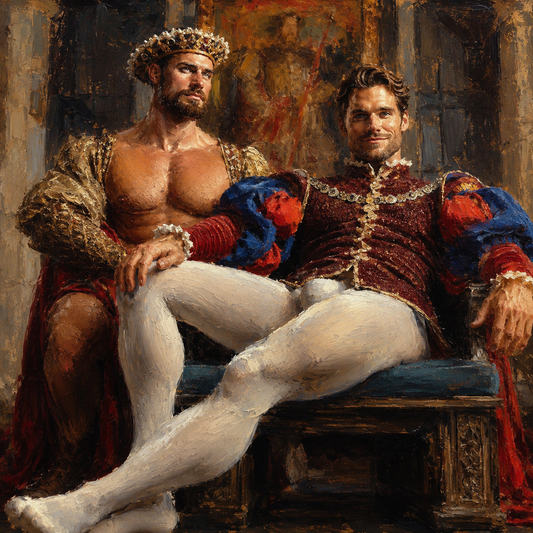 peinture huile sur toile faite sur commande - PORTRAIT LE ROI ET SON MIGNON