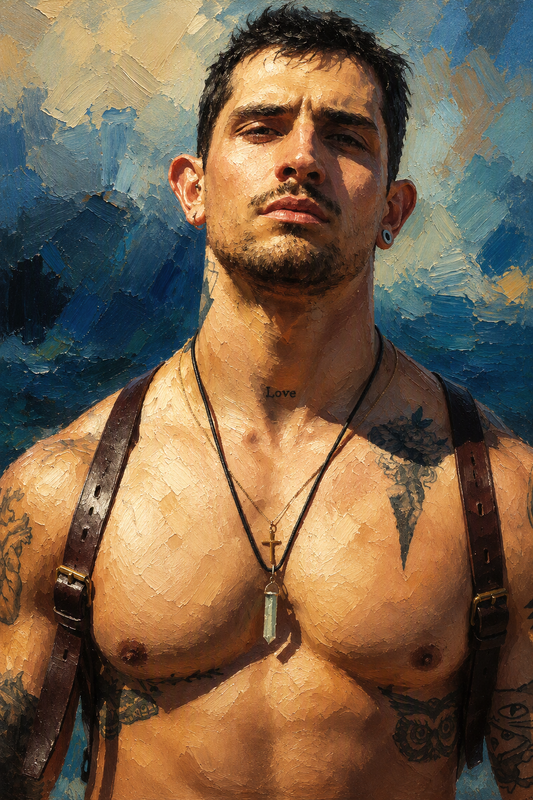peinture huile sur toile faite sur commande - HOMME TORSE NU