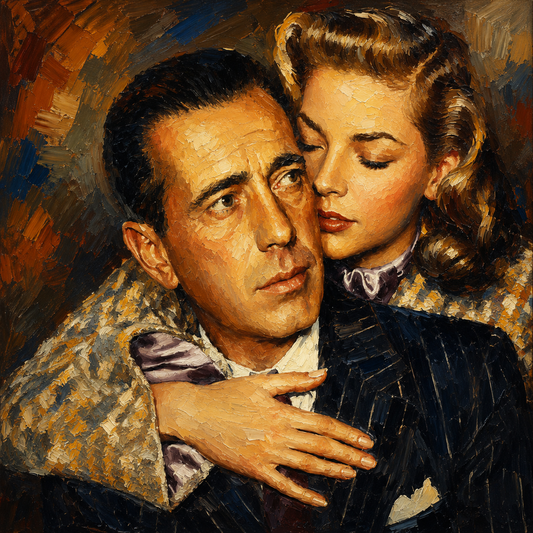 peinture huile sur toile faite sur commande - AMANTS DU CINEMA