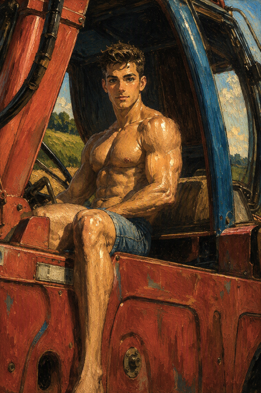 peinture huile sur toile faite sur commande - PORTRAIT FARMER