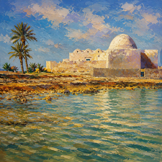 peinture huile sur toile faite sur commande - PAYSAGE OASIS