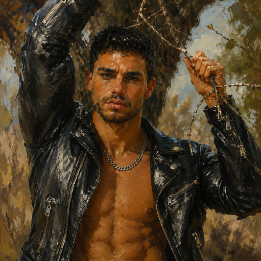 peinture huile sur toile faite sur commande - PORTRAIT CUIR SM