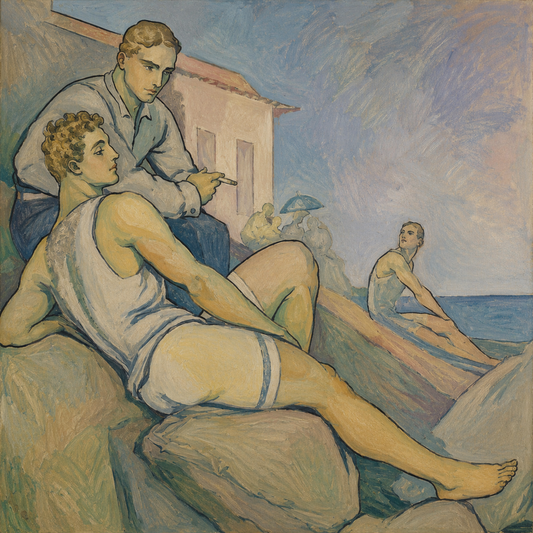peinture huile sur toile faite sur commande - PORTRAIT JEUNES  HOMMES GAY