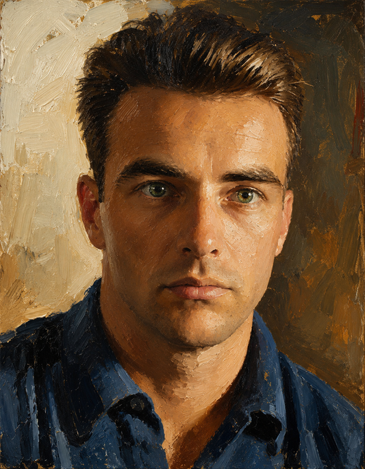 peinture huile sur toile faite sur commande - PORTRAIT ACTEUR