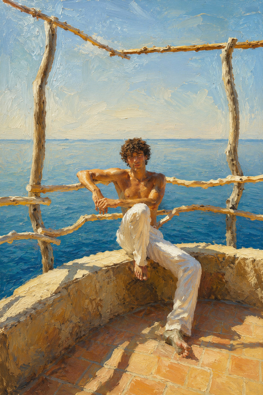 peinture huile sur toile faite sur commande - PORTRAIT TERRASSE