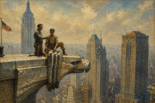 peinture huile sur toile faite sur commande - scène AUTRE TEMPS NEW YORK