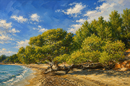 peinture huile sur toile faite sur commande - PAYSAGE BORD DE MER
