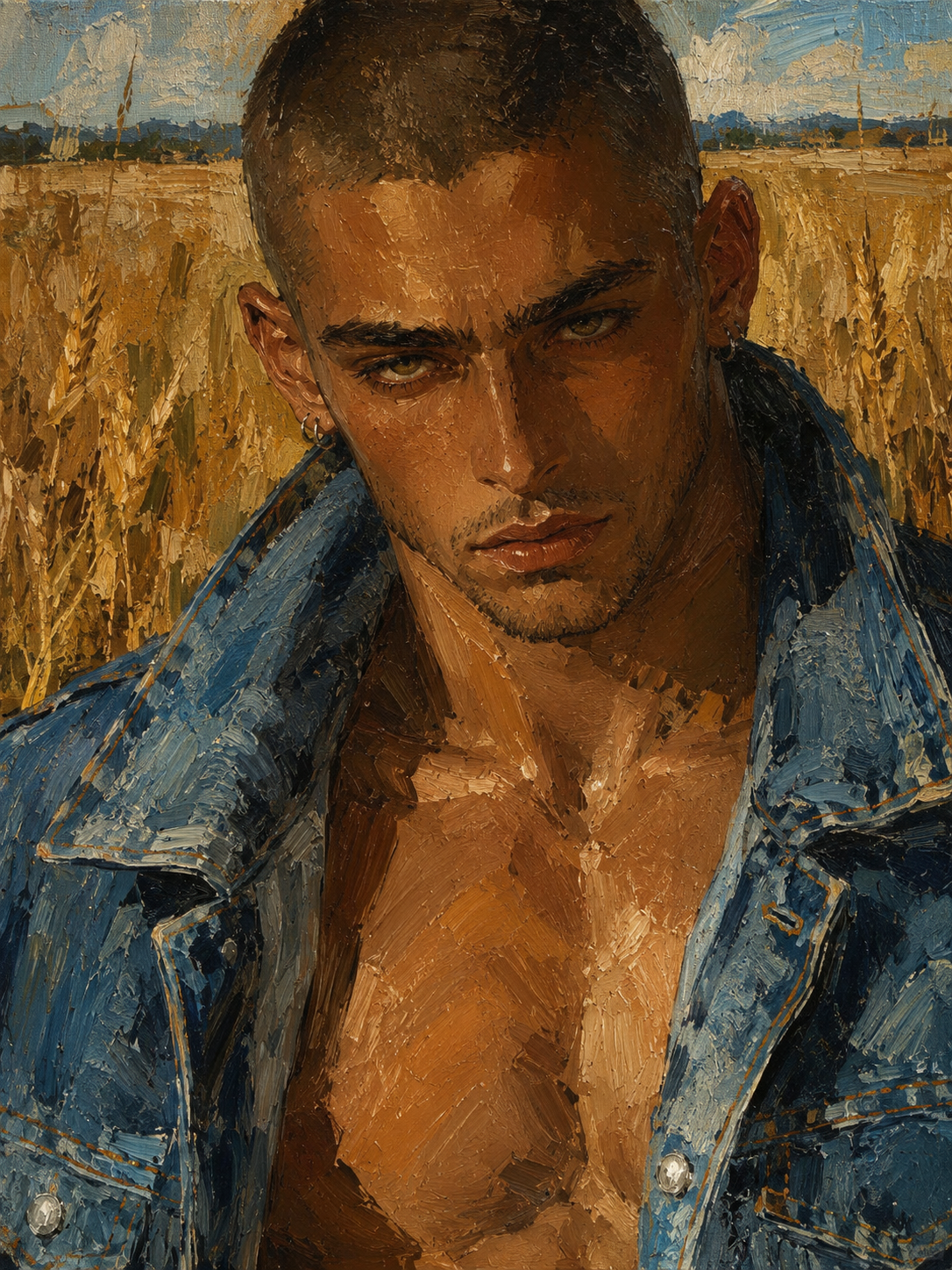 peinture huile sur toile faite sur commande - PORTRAIT BOGOSSE FARMER