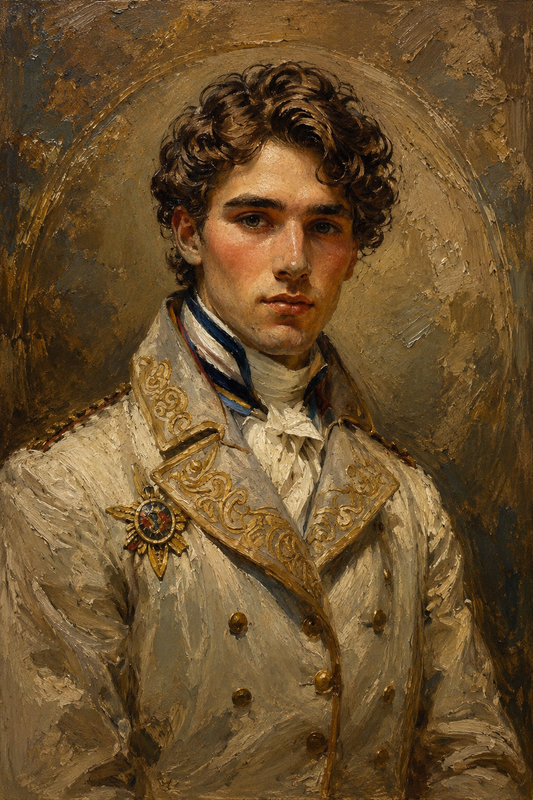 peinture huile sur toile faite sur commande - scène PORTRAIT DANDY