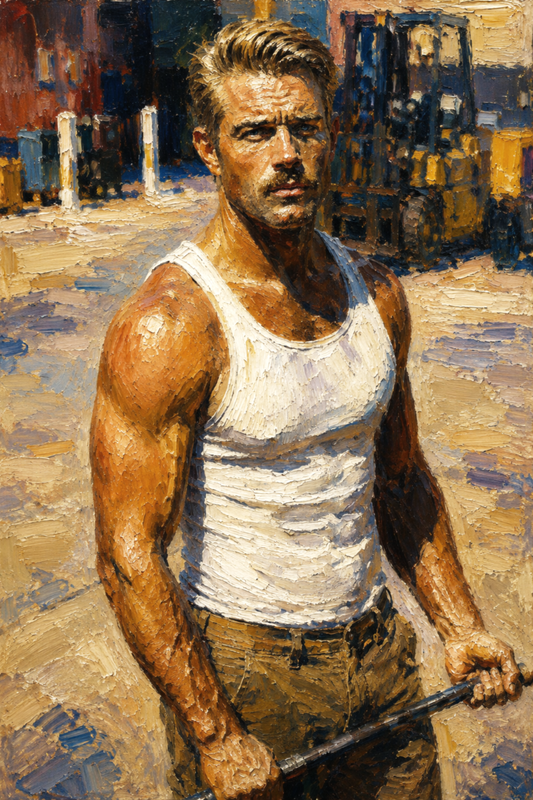 peinture huile sur toile faite sur commande - PORTRAIT OUVRIER