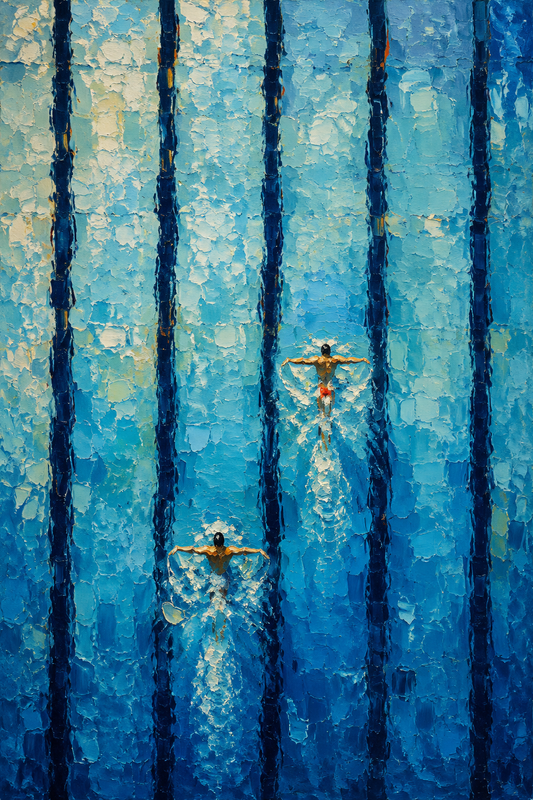 peinture huile sur toile faite sur commande - PISCINE