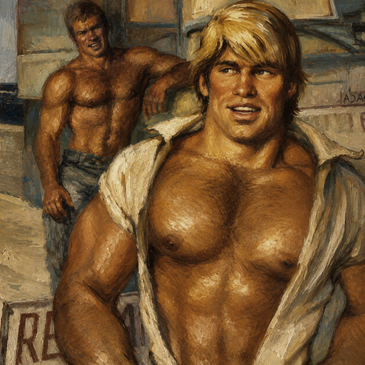 peinture huile sur toile faite sur commande - PORTRAIT GAY CRUISING