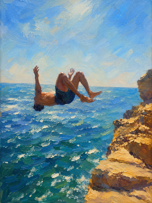 peinture huile sur toile faite sur commande - PORTRAIT SAUT