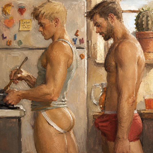 peinture huile sur toile faite sur commande - PORTRAIT GAY OUPS