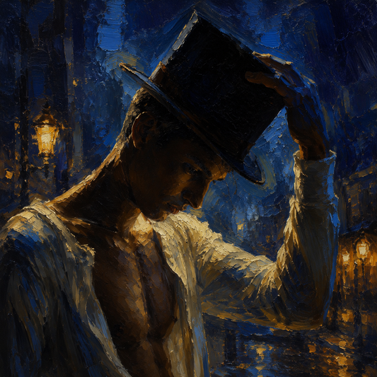 peinture huile sur toile faite sur commande - portrait torse nu dans la nuit
