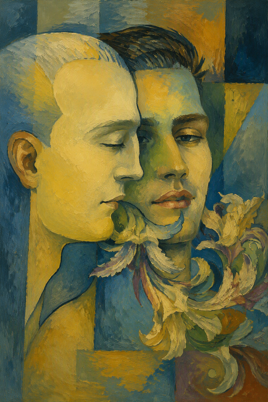 peinture huile sur toile faite sur commande - PORTRAIT HOMMES GAY
