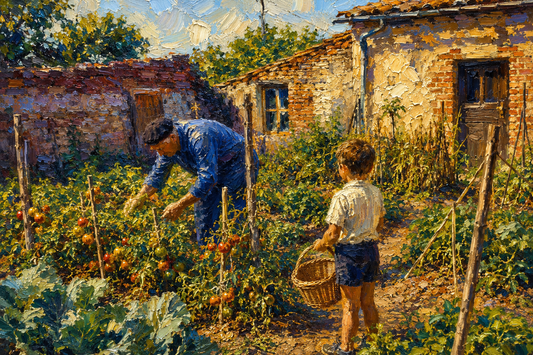 peinture huile sur toile faite sur commande - scène érotique homme POTAGER DE PEPE
