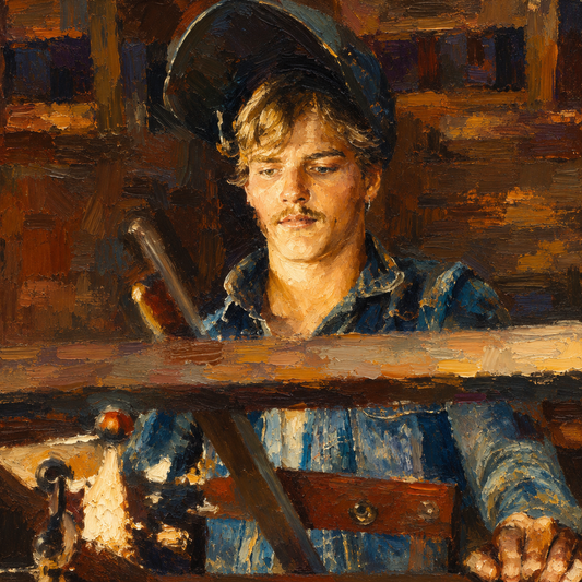 peinture huile sur toile faite sur commande - PORTRAIT OUVRIER