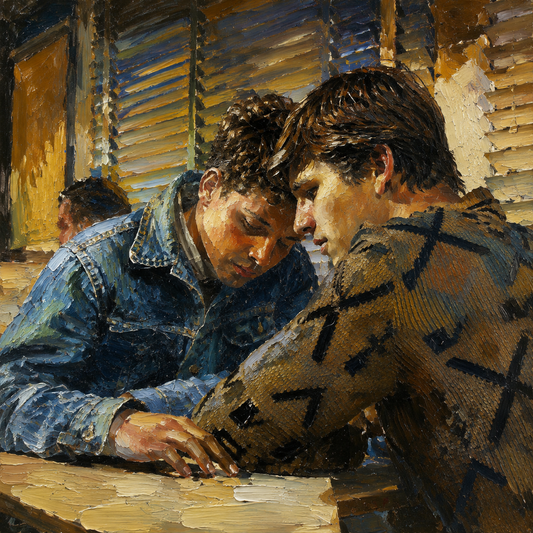 peinture huile sur toile faite sur commande - PORTRAIT JEUNES  HOMMES GAY