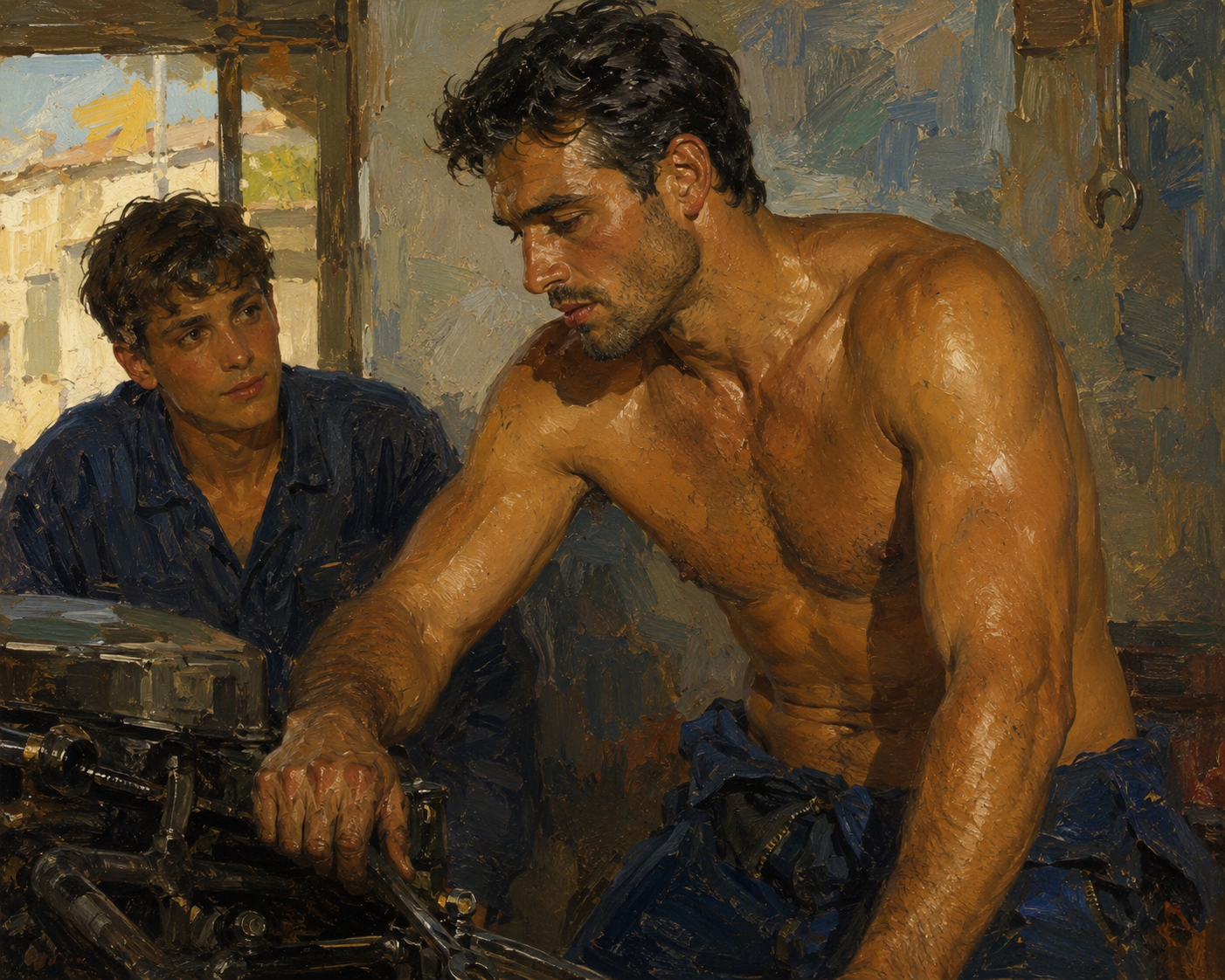 peinture huile sur toile faite sur commande - PORTRAIT MECANOS
