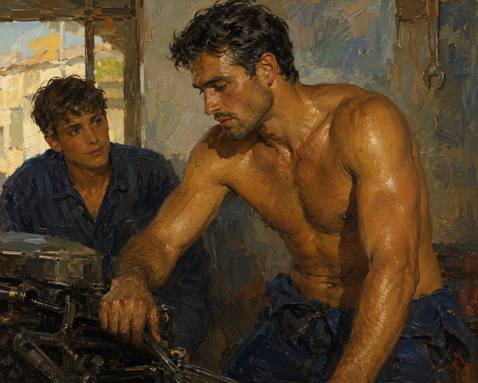 peinture huile sur toile faite sur commande - PORTRAIT MECANOS