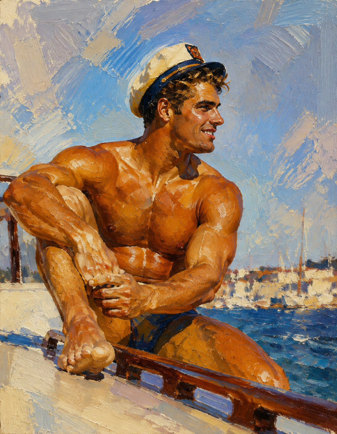 peinture huile sur toile faite sur commande - PORTRAIT SAILOR
