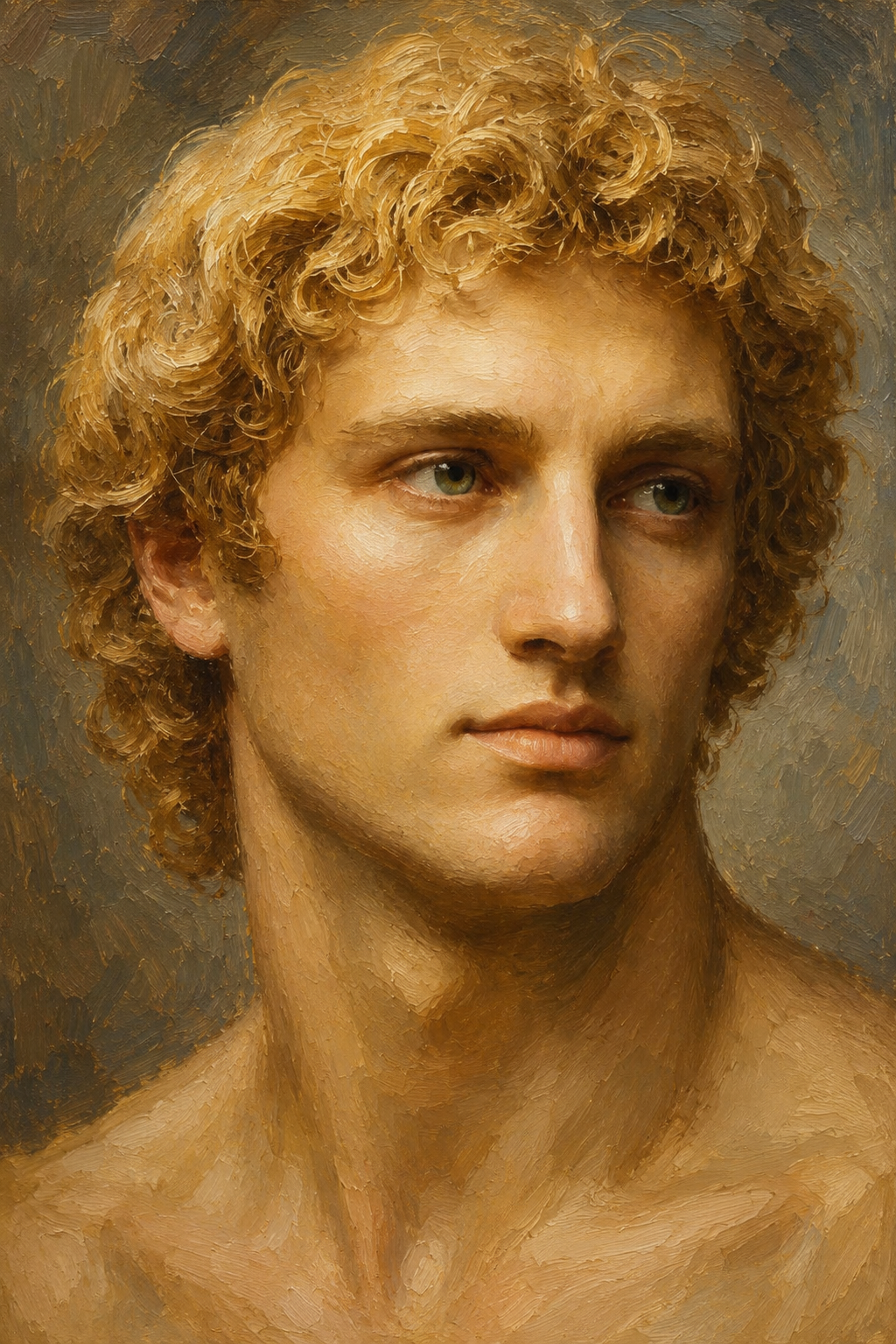 peinture huile sur toile faite sur commande - PORTRAIT APOLLON