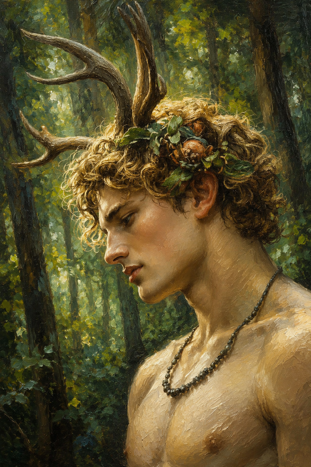 peinture huile sur toile faite sur commande - PORTRAIT FAUN