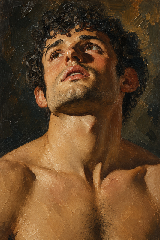 peinture huile sur toile faite sur commande - PORTRAIT ADONIS
