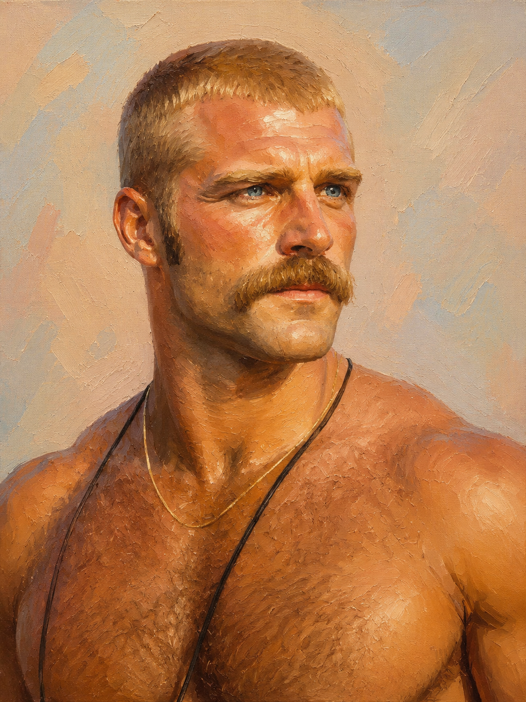 peinture huile sur toile faite sur commande - PORTRAIT BOGOSSE AUTRE TEMPS GAY