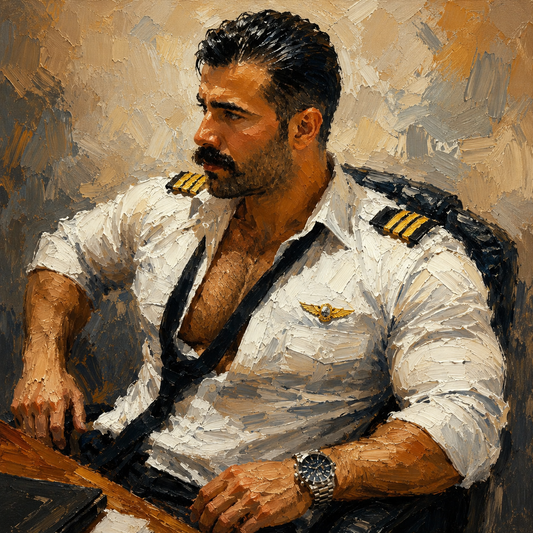 peinture huile sur toile faite sur commande - scène érotique hommes TORSE NU MILITAIRE
