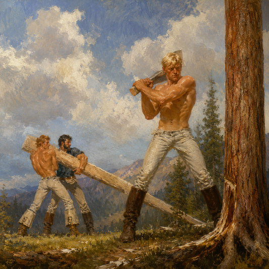 peinture huile sur toile faite sur commande - PORTRAIT GAY BUCHERONS
