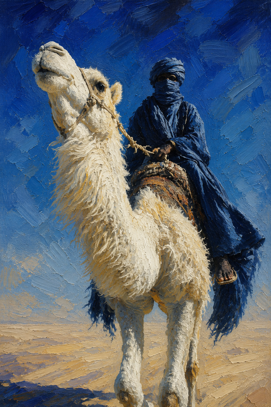 peinture huile sur toile faite sur commande - PORTRAIT TOUAREG