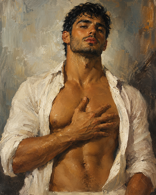 peinture huile sur toile faite sur commande - PORTRAIT CARESSE
